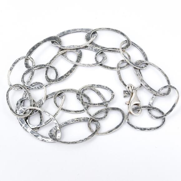 Vintage Silpada Sterling Silver 925 Hammered Oval Link Necklace 19" N1667 - Picture 2 of 4